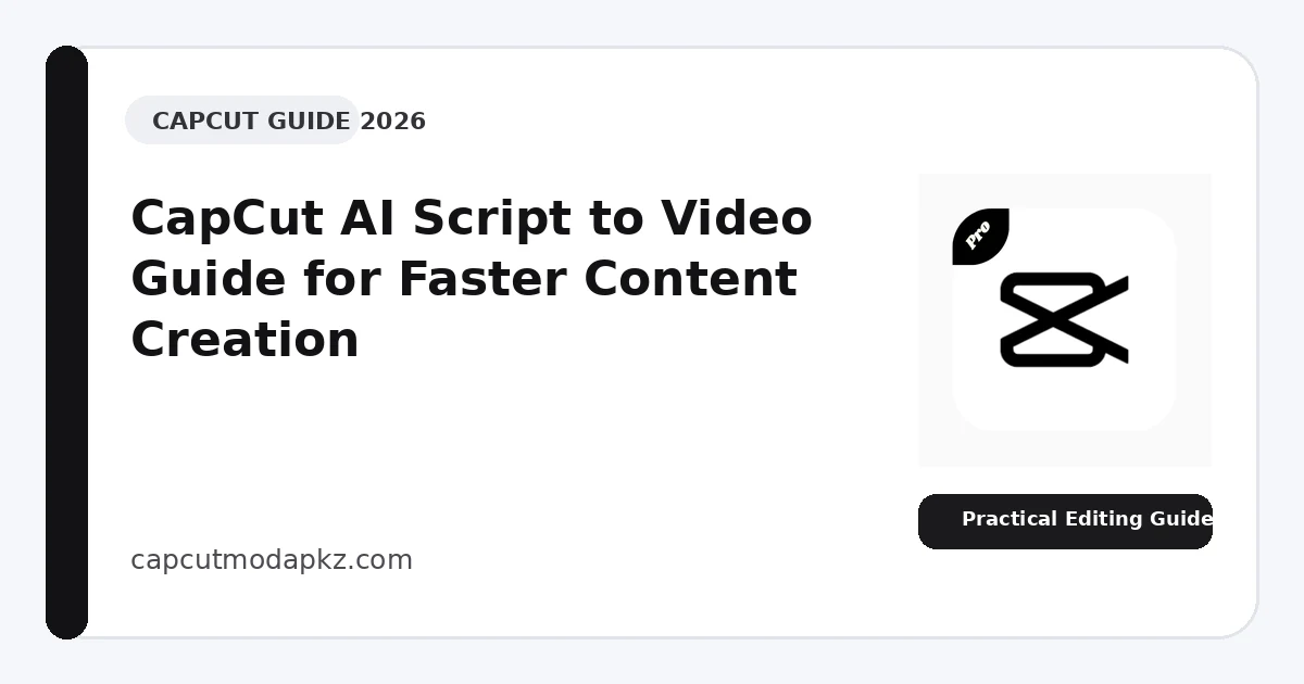 CapCut AI Script to Video Guide for Faster Content Creation